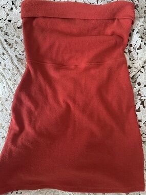 Strapless Knit Mini Dress in Rust
